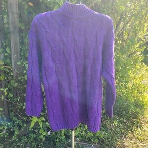 ellemenno Vibrant Purple Women's Turtleneck Sweater